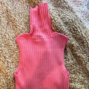 Pink Zara turtle neck sleeveless sweater
